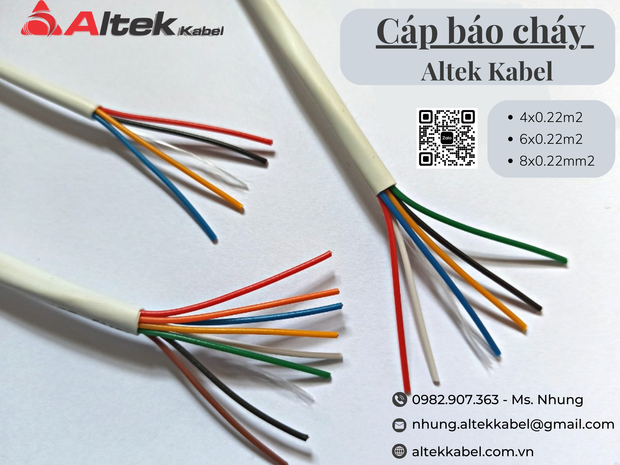 Cáp tín hiệu âm thanh báo động báo cháy lõi chia màu